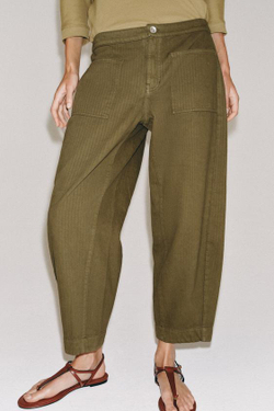 ZARA БРЮКИ BARREL — ZW COLLECTION, ХАКИ