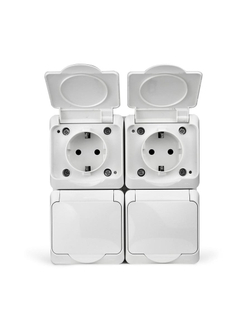 Розетка 4-м ОП Nix 16А IP54 250В с заземл. с крышкой бел. TOKOV ELECTRIC TKE-NX-R4Z-C01-IP54