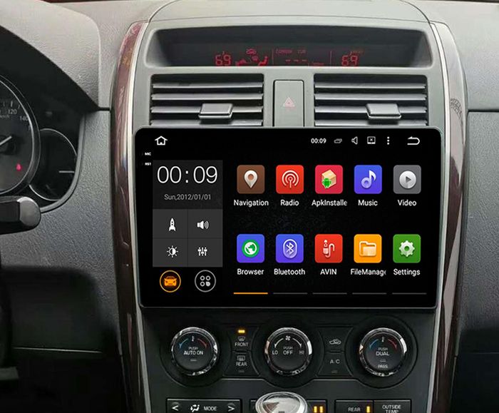 Магнитола для Mazda CX-9 2007-2015 - Kuberg QLed+2K, Android 14, TS105, Быстрейшая, CarPlay, SIM-слот