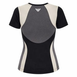 Женская теннисная футболка EA7 Woman Jersey - black/butter/asphalt