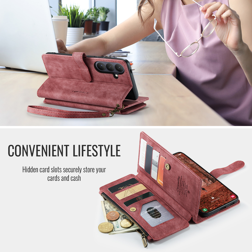 Многофункциональный чехол-кошелек CaseMe 3 in 1 Matte Wallet для Samsung Galaxy S26