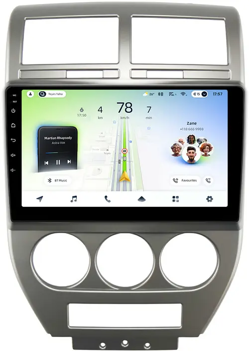 Магнитола для Jeep Compass 2006-2010 - Teyes CC4L-DTS монитор 10.1" IPS, Android 14, Быстрая, Snapdragon 662, CarPlay, 4G SIM-слот