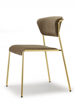 Стул с обивкой Scab Design Lisa, сатинированная латунь, коричневый