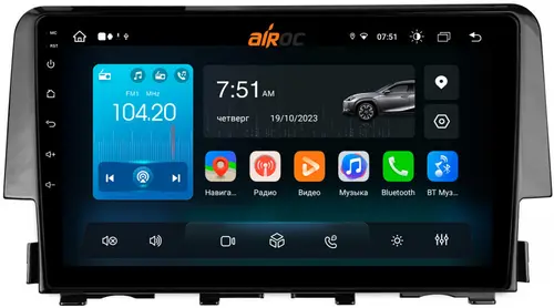Магнитола для Honda Civic 10 2015-2021 - Airok RX-1941 Android 13, Быстрая, SIM-слот