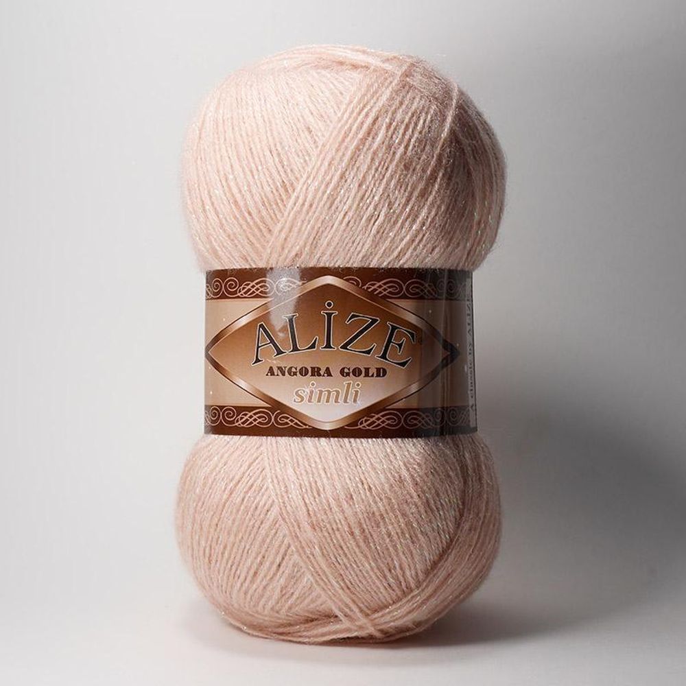 ALIZE "Angora Gold Simli", 10% мохер, 10% шерсть, 5% металлик - 75% Акрил, 100 гр, 550 м, 161 пудра