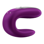 Фиолетовый вибромассажер 8,6см для пар Satisfyer Double Fun