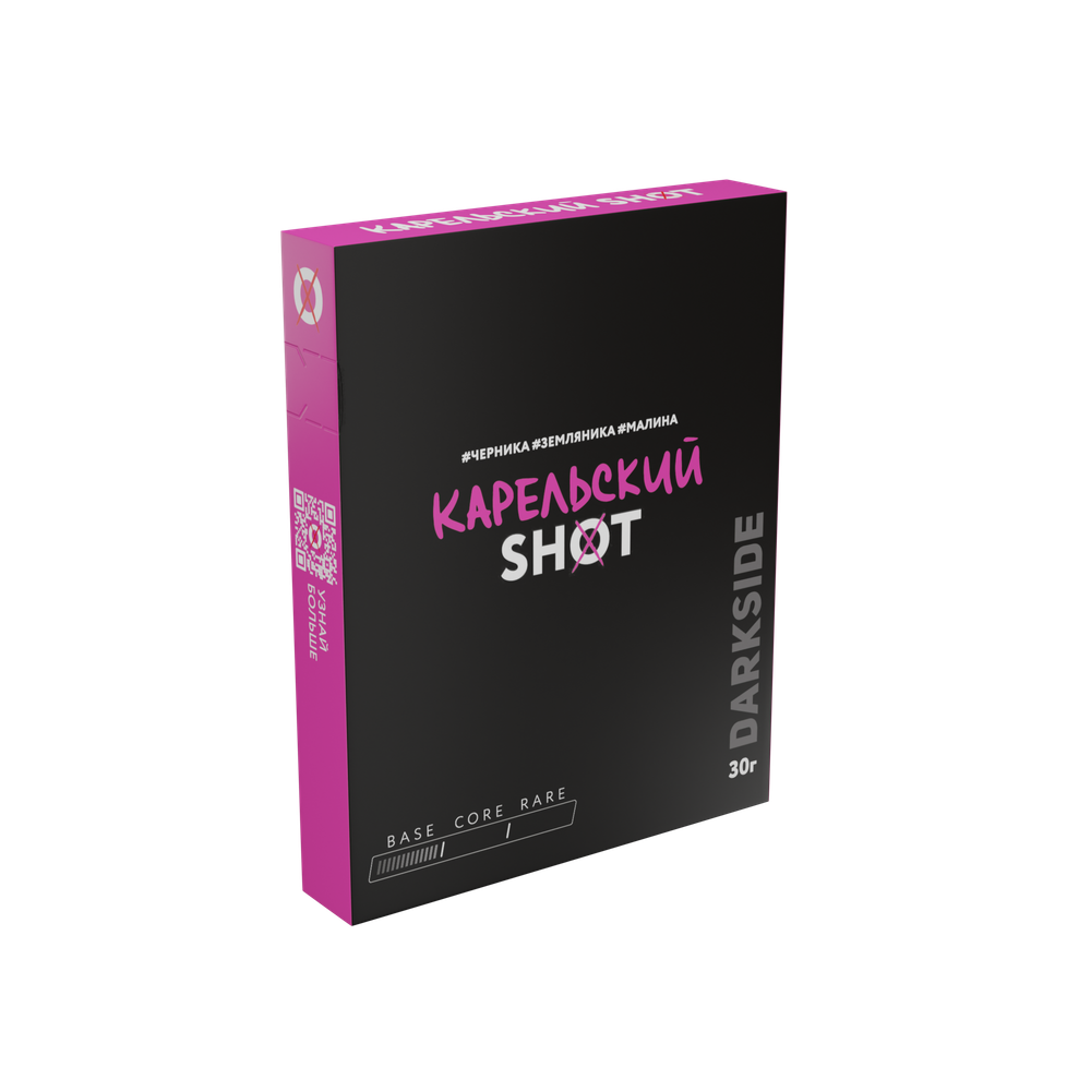М. Табак для кальяна Dark Side Shot Карельский панч (Черника, земляника, малина) 25/30гр