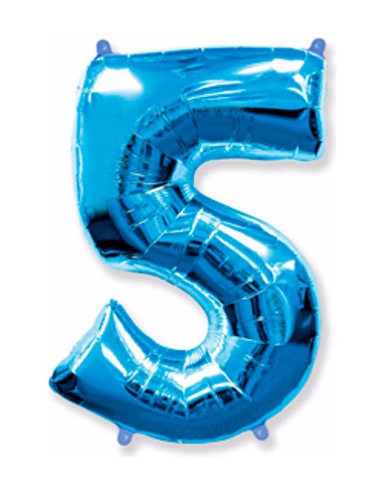 Цифра "5" синий