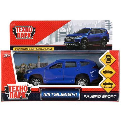 Модель ин. мет. "Mitsubishi Pajero sport" 12см, открыв двери, синий в коробка PAJERO-S-BU (Технопарк)