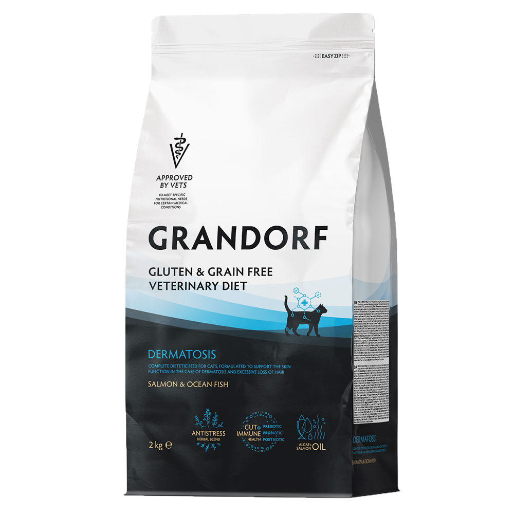 GRANDORF VETDIET Dermatosis - ВЕТДИЕТА для кошек для кошек с заболеваниями кожи.