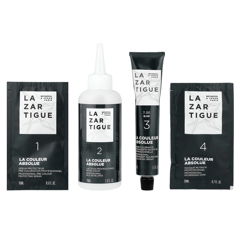 Lazartigue, Стойкая краска для волос с растительными экстрактами, 7.00 для блонда, 1 нанесение