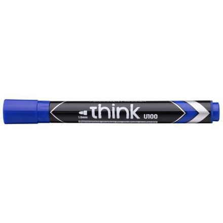 Маркер перманентный 1.5мм, Deli EU10030 Think, синий