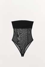 БОДИ С КОНТРАСТНЫМ ТЮЛЕВЫМ БАНДАЖОМ - ZARA
