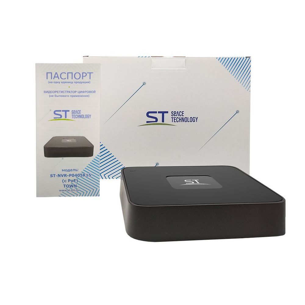 Видеорегистратор цифровой Space Technology ST-NVR-P0406K15 (с4PoE) TOWN,гибридный 4IP (6Mp)