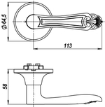 Ручка защелка 637/BL РB-Р (золото) без фик.
