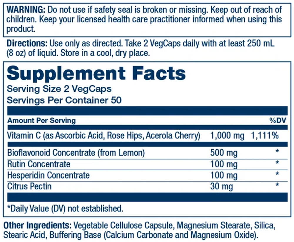 Solaray Super Bio C, buffered 1000mg 100 caps.