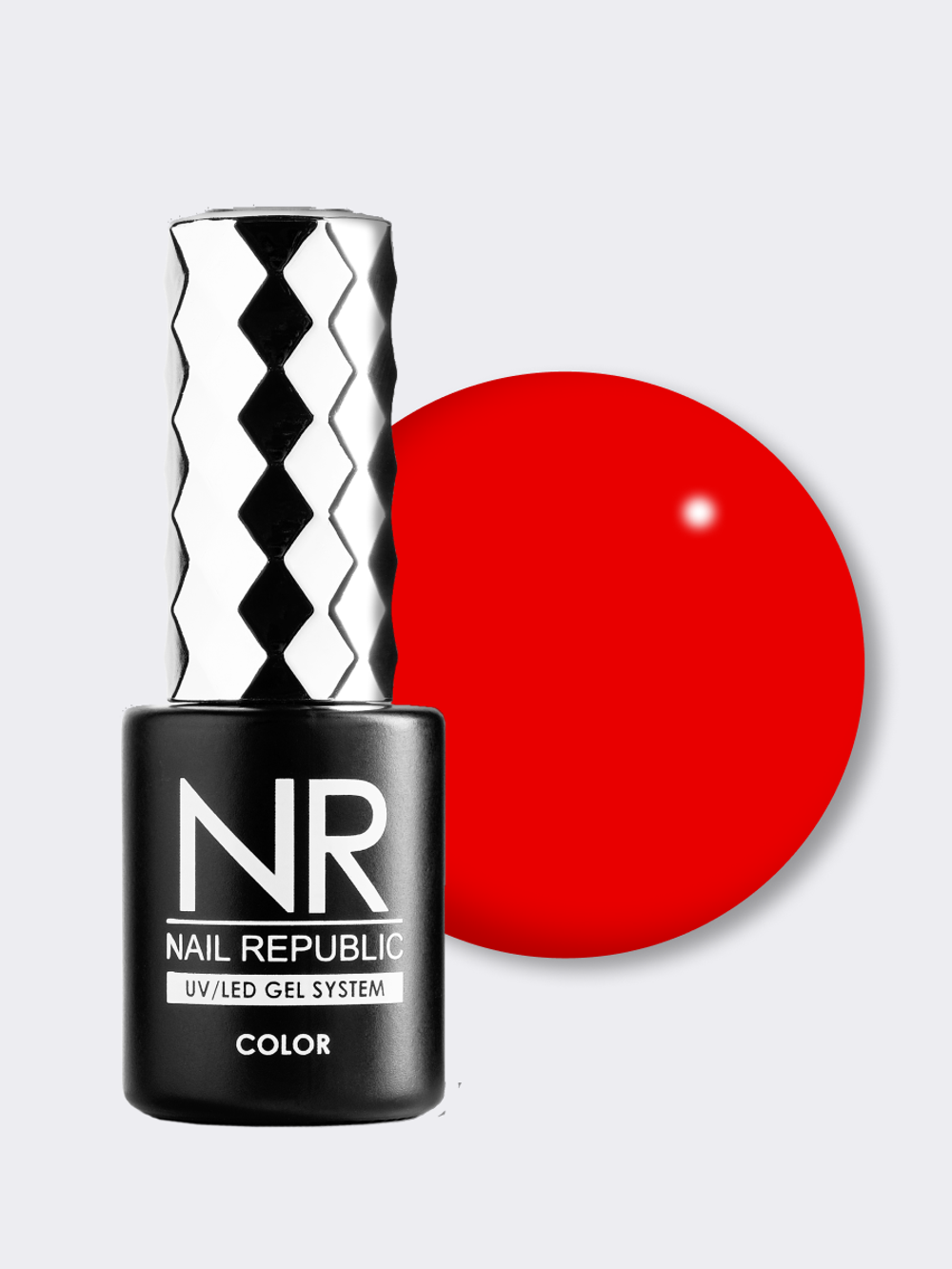 NR-206 Perfect red гель-лак, Рубиново-красный, 10 мл