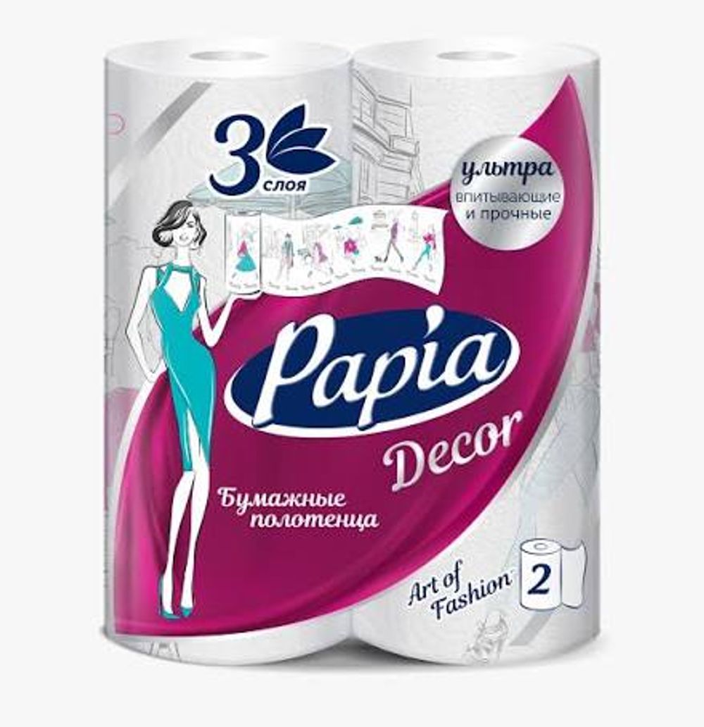 Бумажные полотенца "ПАПИА" Декор