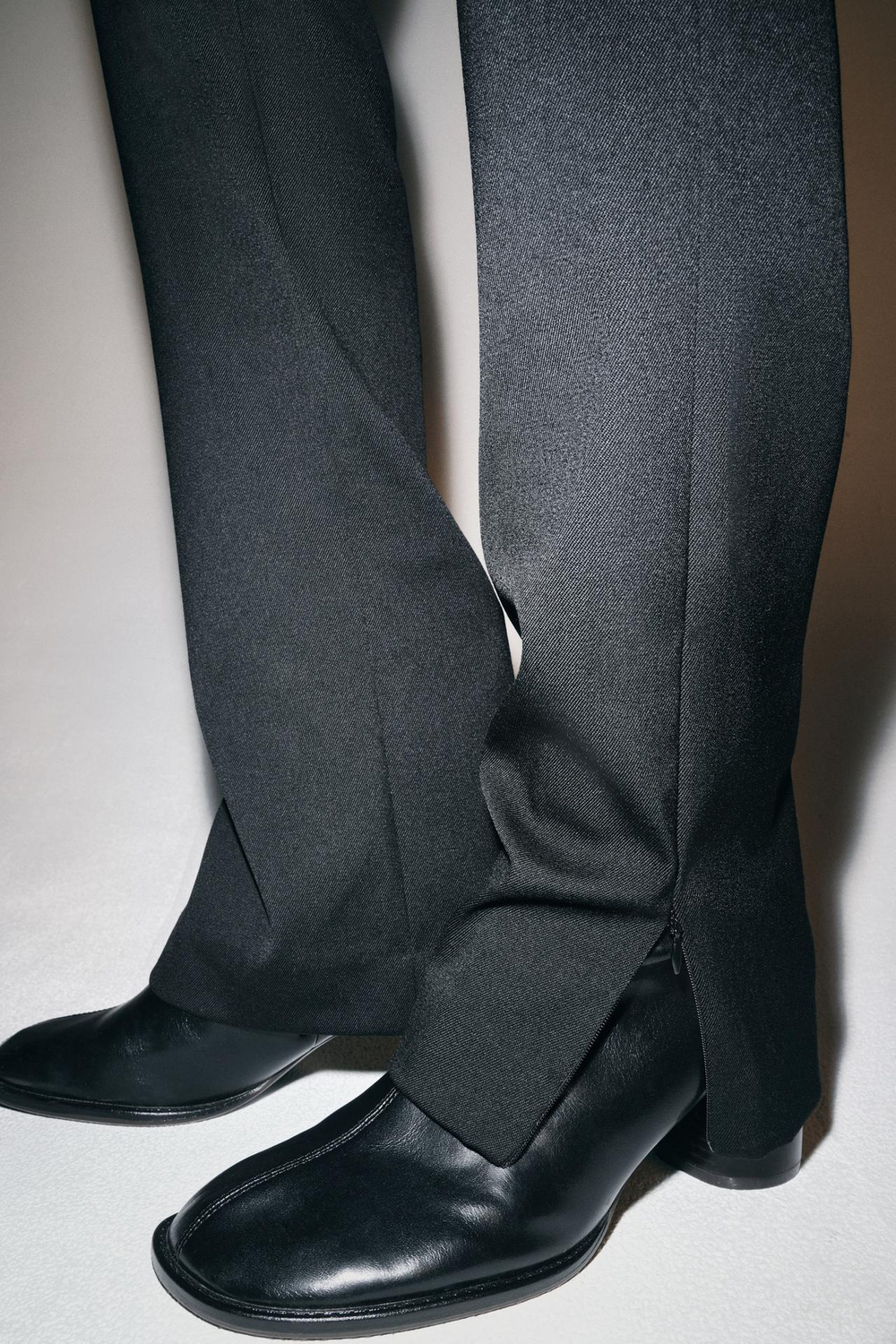 ZARA БРЮКИ ПРЯМОГО КРОЯ ИЗ ШЕРСТИ — ZW COLLECTION, ЧЕРНЫЙ