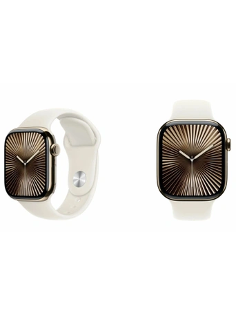Умные часы Apple Watch Series 10 GPS + Cellular 42 мм Gold Titanium Case with Starlight Sport Band - M/L