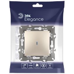 Выключатель ЭРА Elegance 14-1102-04 с подсветкой 10АХ-250В IP20 шампань | Эра Elegance
