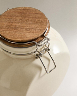 ZARA HOME БАНКА С КРЫШКОЙ, КРЕМОВЫЙ