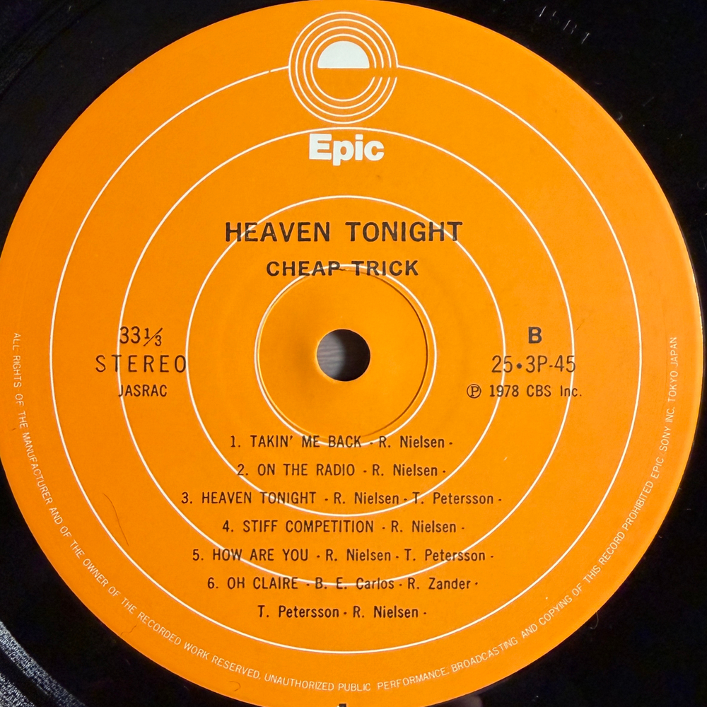 Cheap Trick ‎– Heaven Tonight (Япония 1979г.)