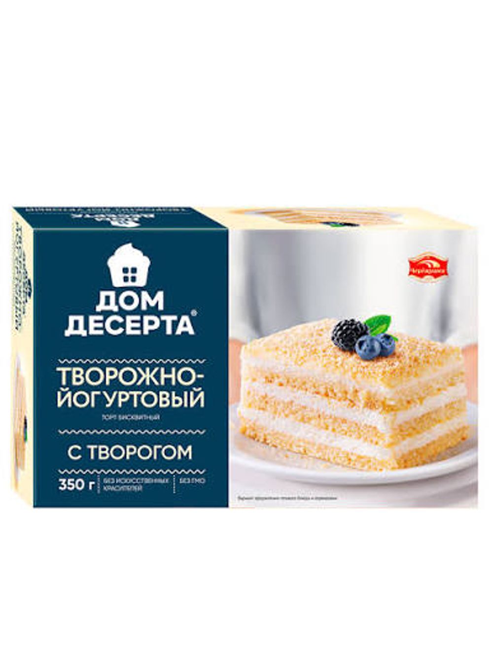 Торт Творожно-йогуртовый Дом Десерта с творогом 350г