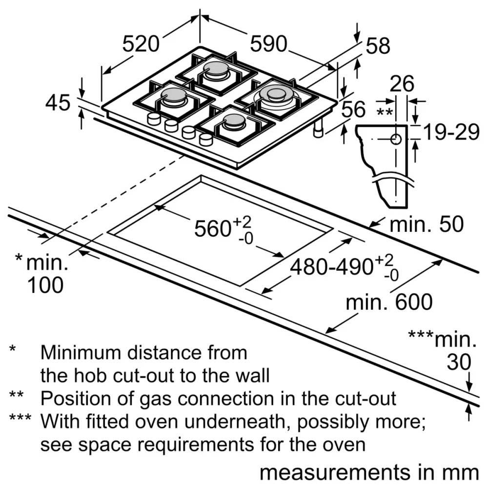Газовая варочная панель Bosch PNH6B6B90