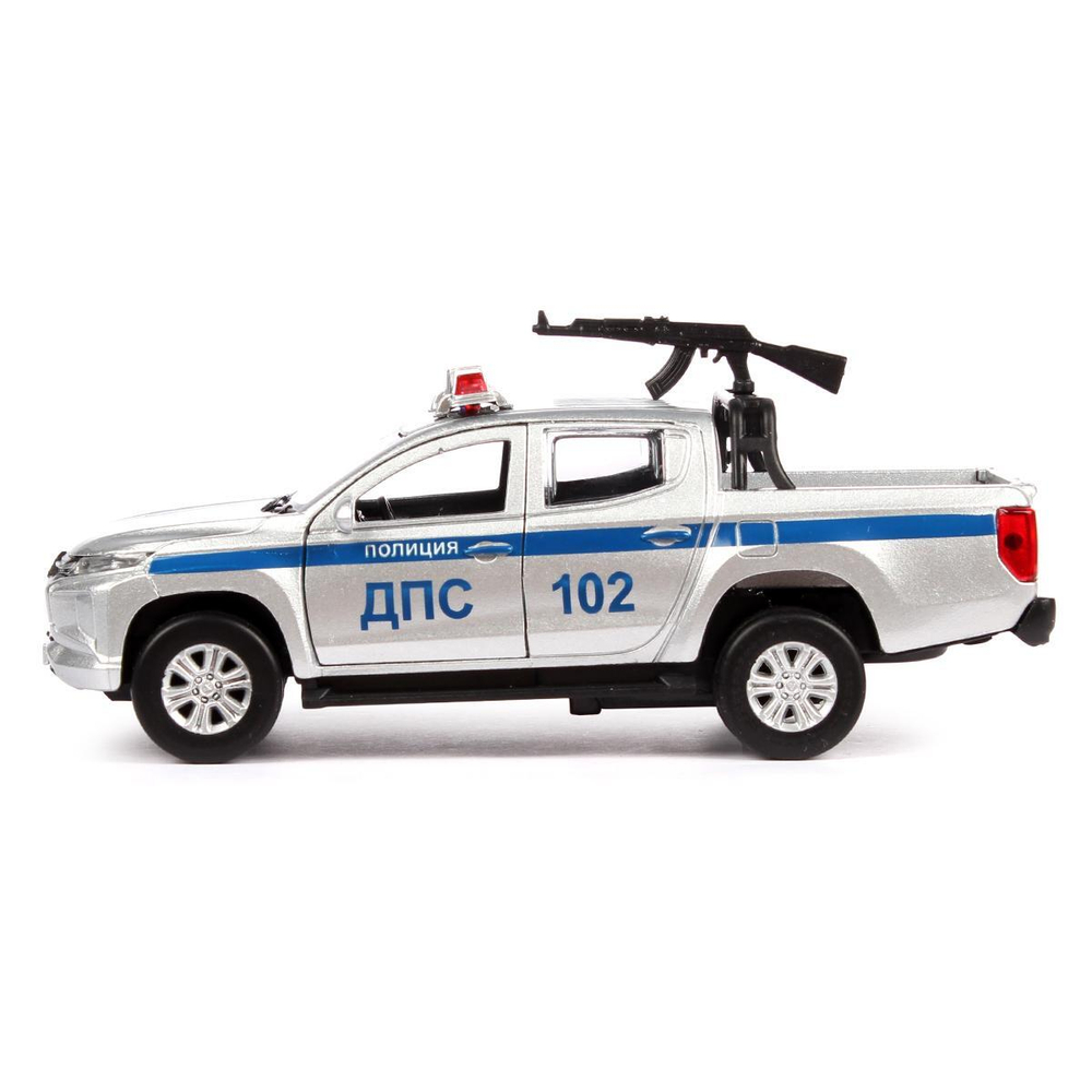 Модель ин. мет. "Mitsubishi L200 Pickup Полиция" 13см, двери, багаж, коробка L200-12POL-ARM (Технопарк)