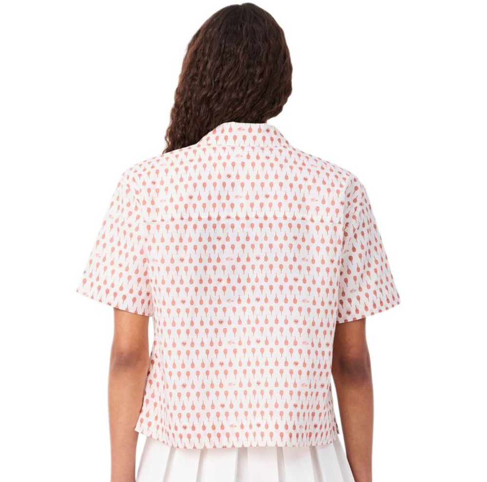 Женское поло Lacoste Roland-Garros Edition Print - flour/briquette