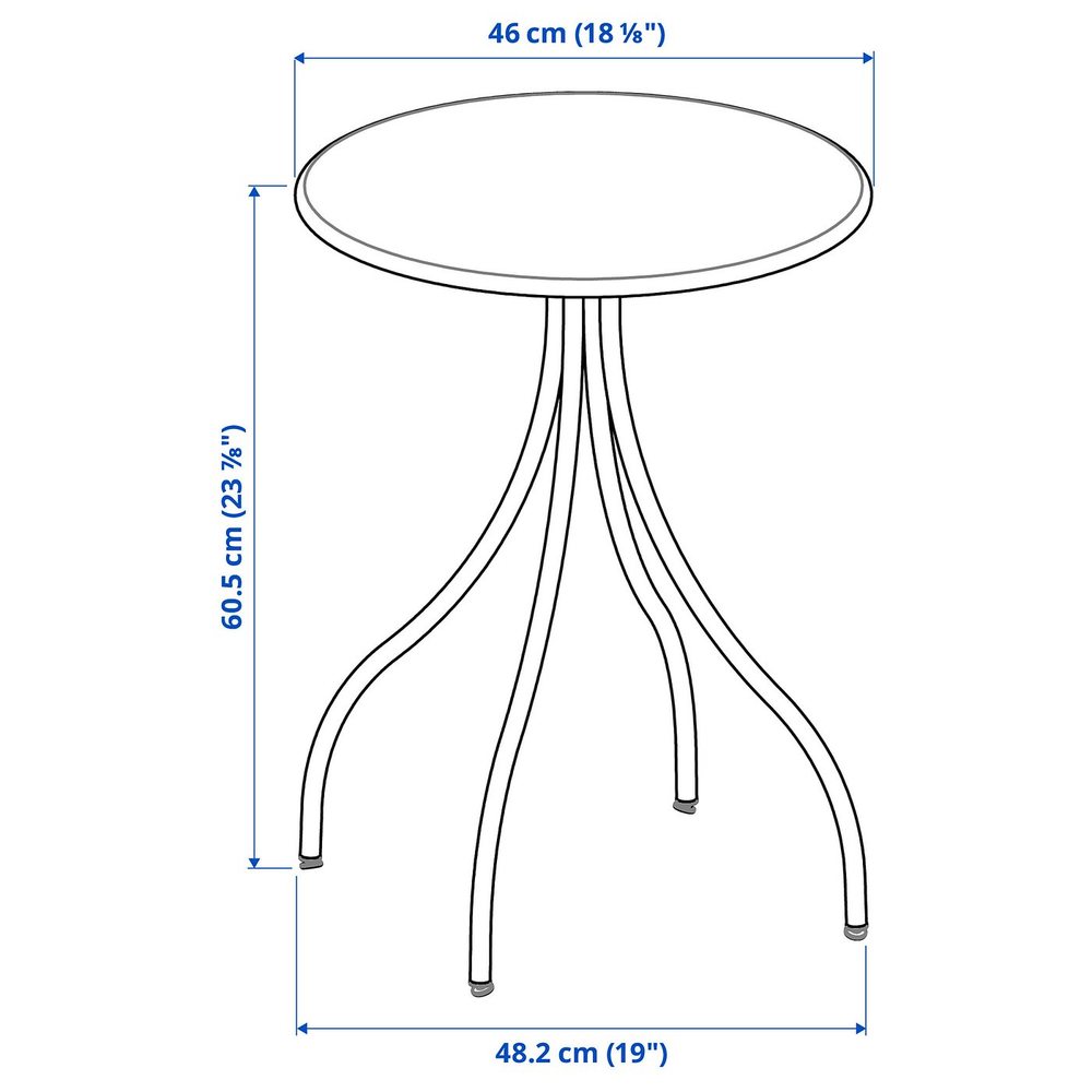 IKEA TÅNEBRO  (ИКЕА ТОНЕБРО)  -  Столик - для дома и улицы/антрацит 46 см
