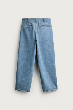 ZARA ДЖИНСОВЫЕ БРЮКИ ЧИНОС STRAIGHT FIT, ГОЛУБОЙ