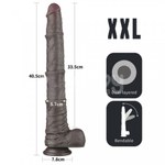 Реалистичный фаллоимитатор Lovetoy KING SIZED (33,5×5,7 см) с двойным покрытием, чёрный