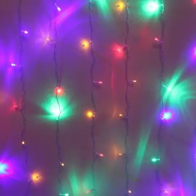 Гирлянда для дома ЗАНАВЕС «Классика Premium» ш3* в2,5 м 630 ламп LED, прозр пров, 8 реж,IP-40. Мультицвет (возможность соединения)