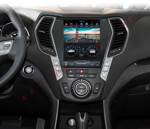 Магнитола для Hyundai Santa Fe 3 DM 2012-2018 (климат на ШГУ) - Kuberg ZF-1157-DSP вертикальный экран 10.4" в стиле "Тесла" на Android 9