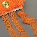 Кружево отделочное в стиле "трикотаж" 40 мм / 27.4 метра, 1660 цв.229 св.оранжевый