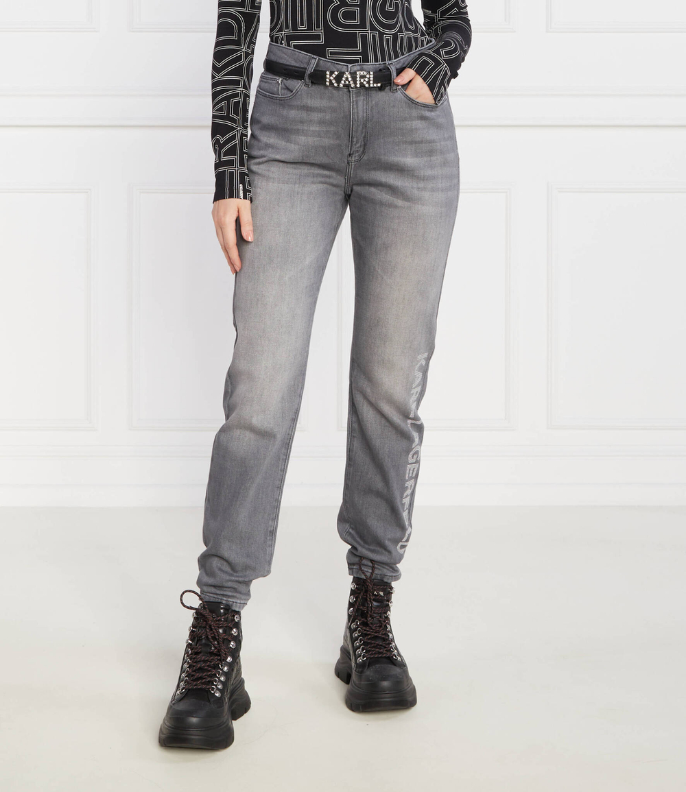 Джинсы rhinestone logo jeans Karl Lagerfeld - серый(235W1103)