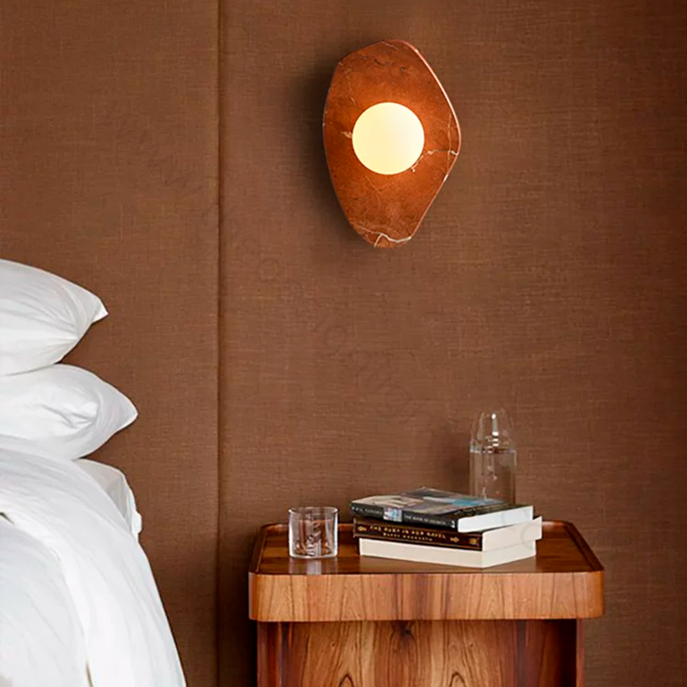 Wall design lamp Blob #1 - Travertine by H.Bigeleisen Studio