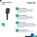 Лейка для душа Milardo ILS1FBSM18 Идеал Спа (Ideal Spa) квадрат, 1 режим, ЧЕРНЫЙ матовый, коробка