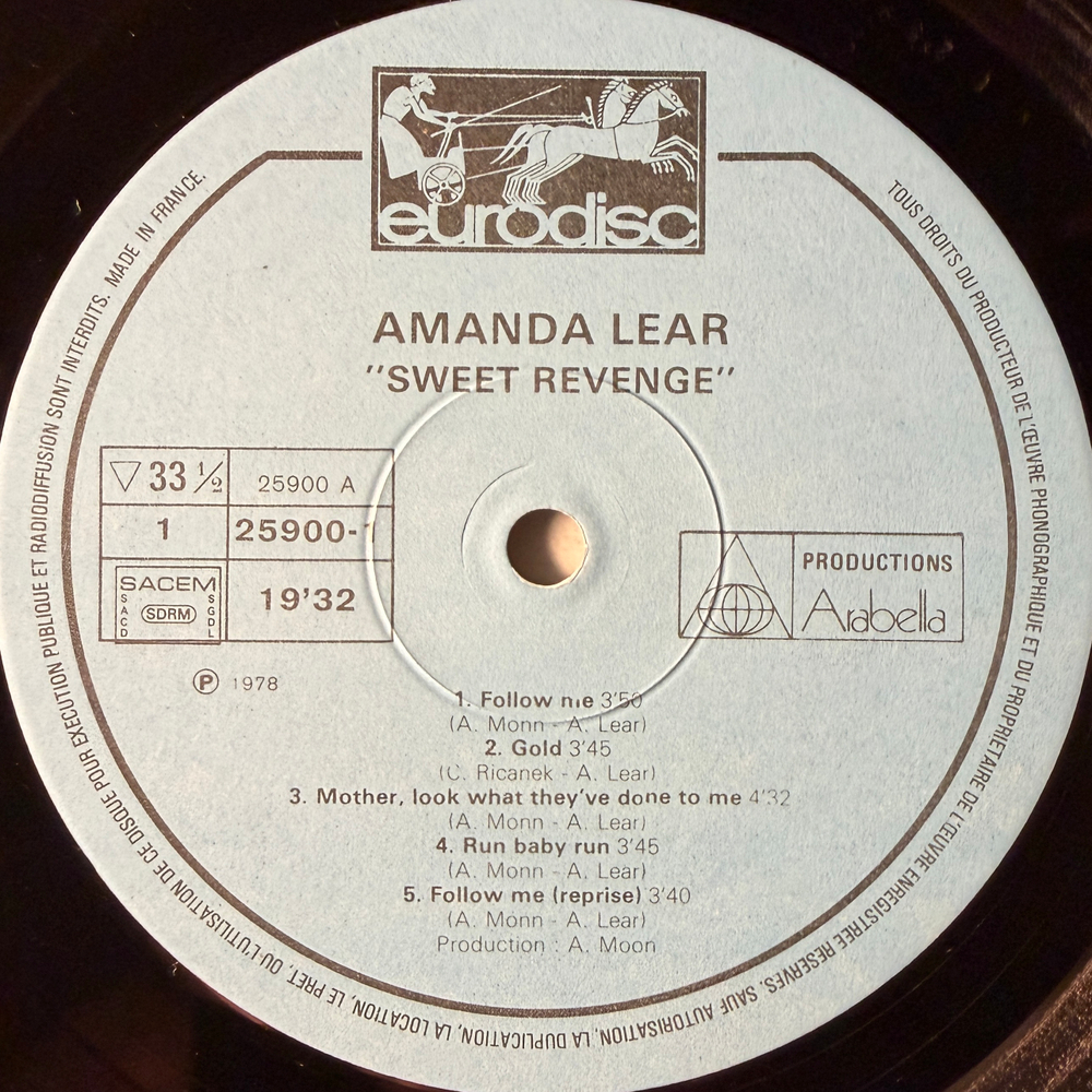 Amanda Lear ‎– Sweet Revenge (Франция 1978г.)