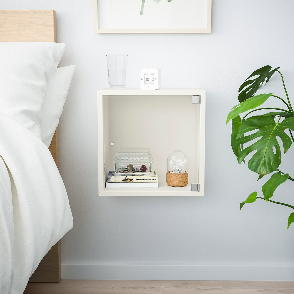 IKEA EKET  (ИКЕА ЕКЕТ)  -  Шкаф навесной со стеклянной дверью - белый 35x25x35 см
