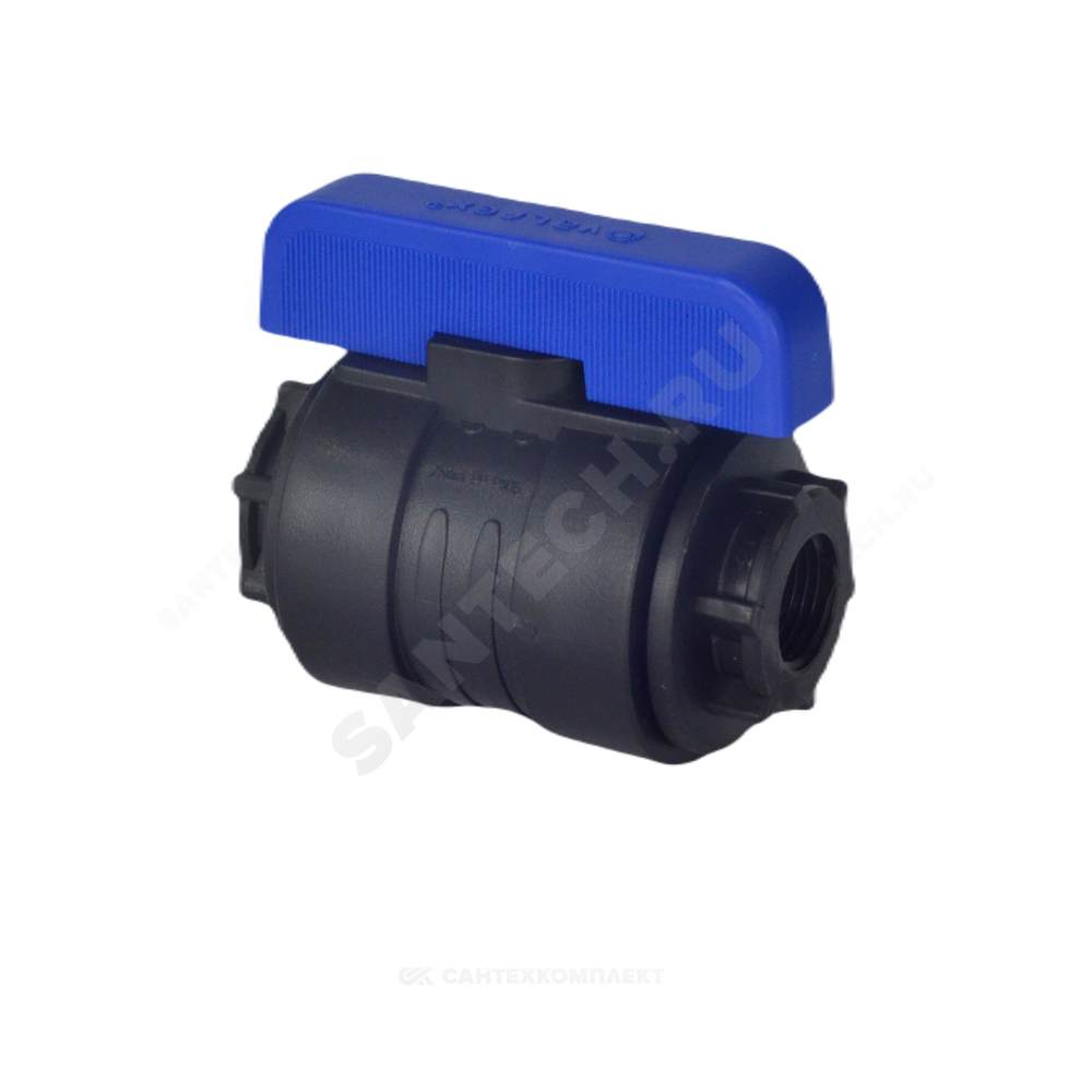 Кран шаровой компрессионный ПЭ Ду 20 3/4"x3/4" ВР/ВР Ру16 VALFEX 1210011034034