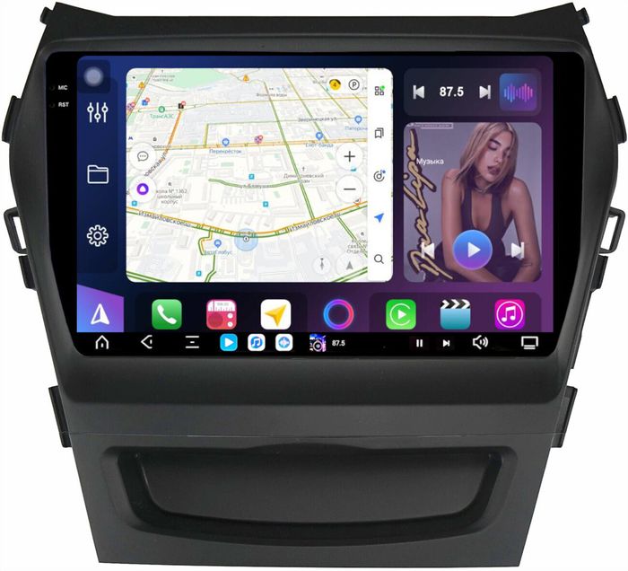 Магнитола для Hyundai Santa Fe 3 2012-2018 (климат на ШГУ) - FarCar S500-TS20 монитор 9.5" 2K QLED на Android 14, Быстрейшая, CarPlay, 4G SIM-слот