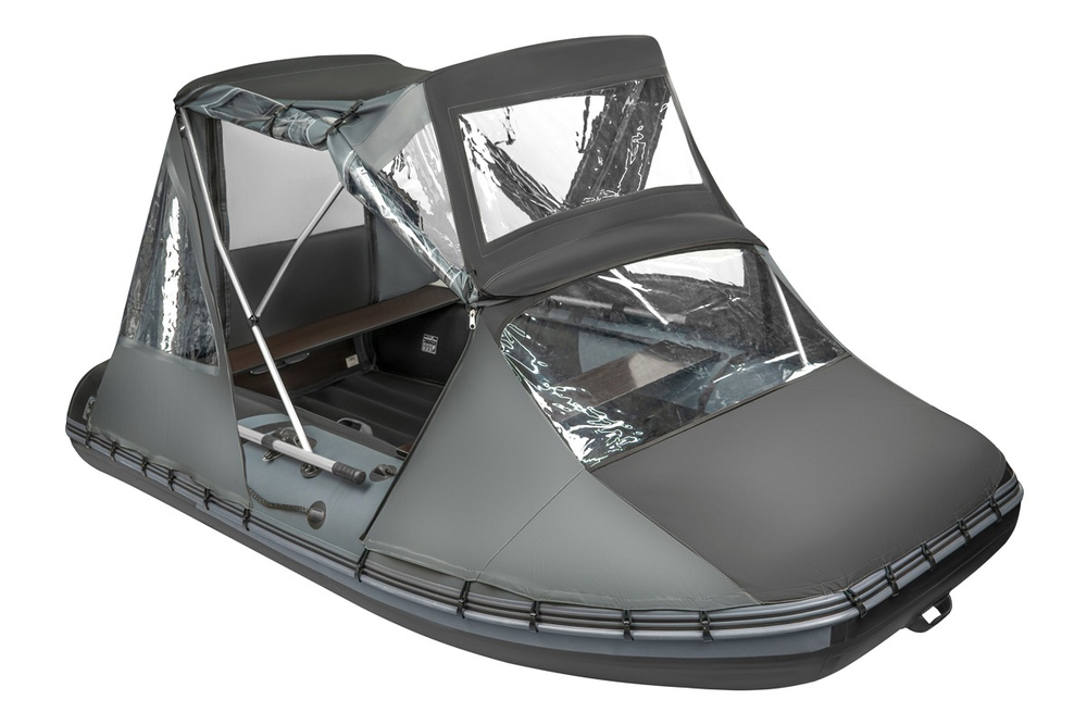Тент трансформер КОМБИ Yachtman 340 НДНД (графит/черный)