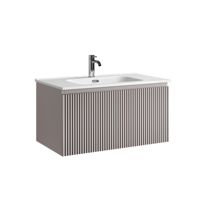 Тумба подвесная SANCOS Сноб Р 1.0 (Snob R 1.0) 790х445х406, c одним ящиком оснащенным доводчиками, Пыльная роза (Doha Soft), арт.SNR1.080SM