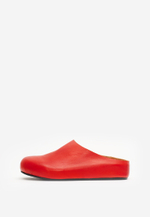 mule red leather