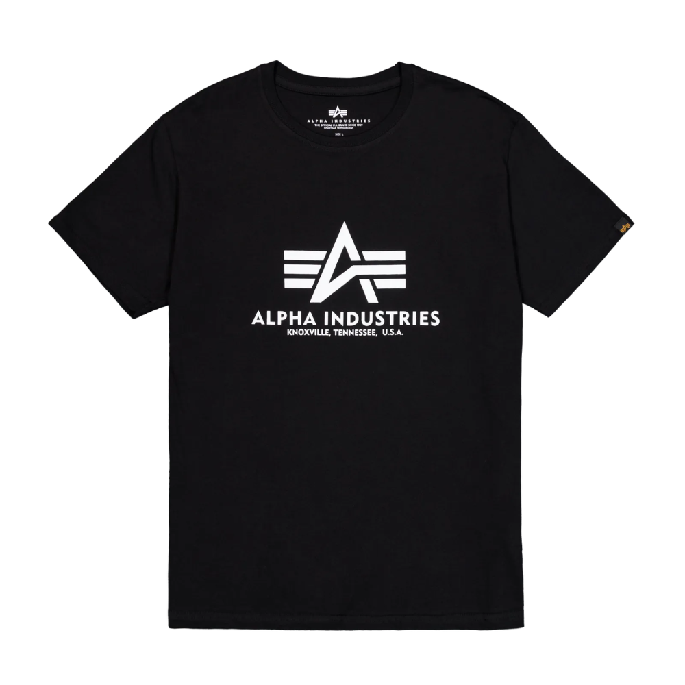 Футболка Alpha Industries Basic Big Logo Black (Чёрная)
