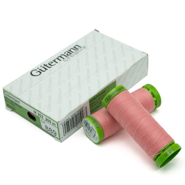 Нитки для тонких тканей Gutermann Extra Fine 150 (200 метров), 5 кат. | 889 нежно-розовый