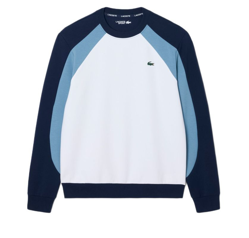 Мужская теннисная толстовка Lacoste Sport Colour Block - navy blue/blue/white